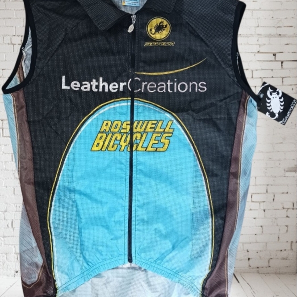 Castelli Squadra Style #3240 Full Zip Cycling Jersey Vest Mens L 100% Polyester